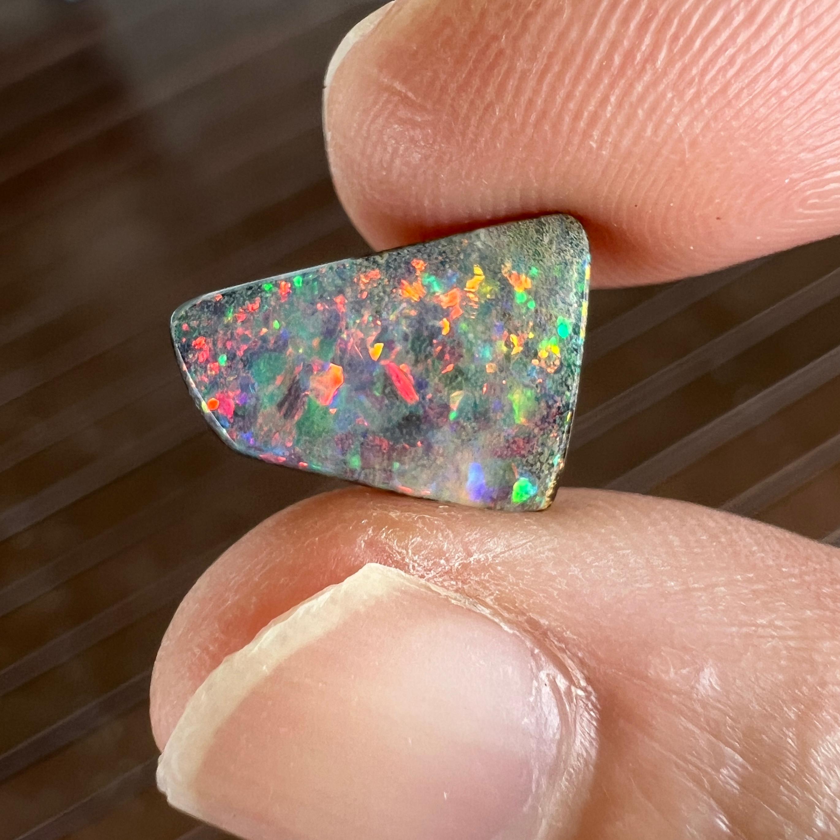 Women's Natural 3.53 Australian pink and green boulder opal mined by Sue Cooper For Sale
