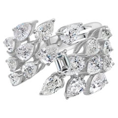 Nature 3.55 Carat SI Clarity HI Color Diamond Ring 18 Karat White Gold Jewelry