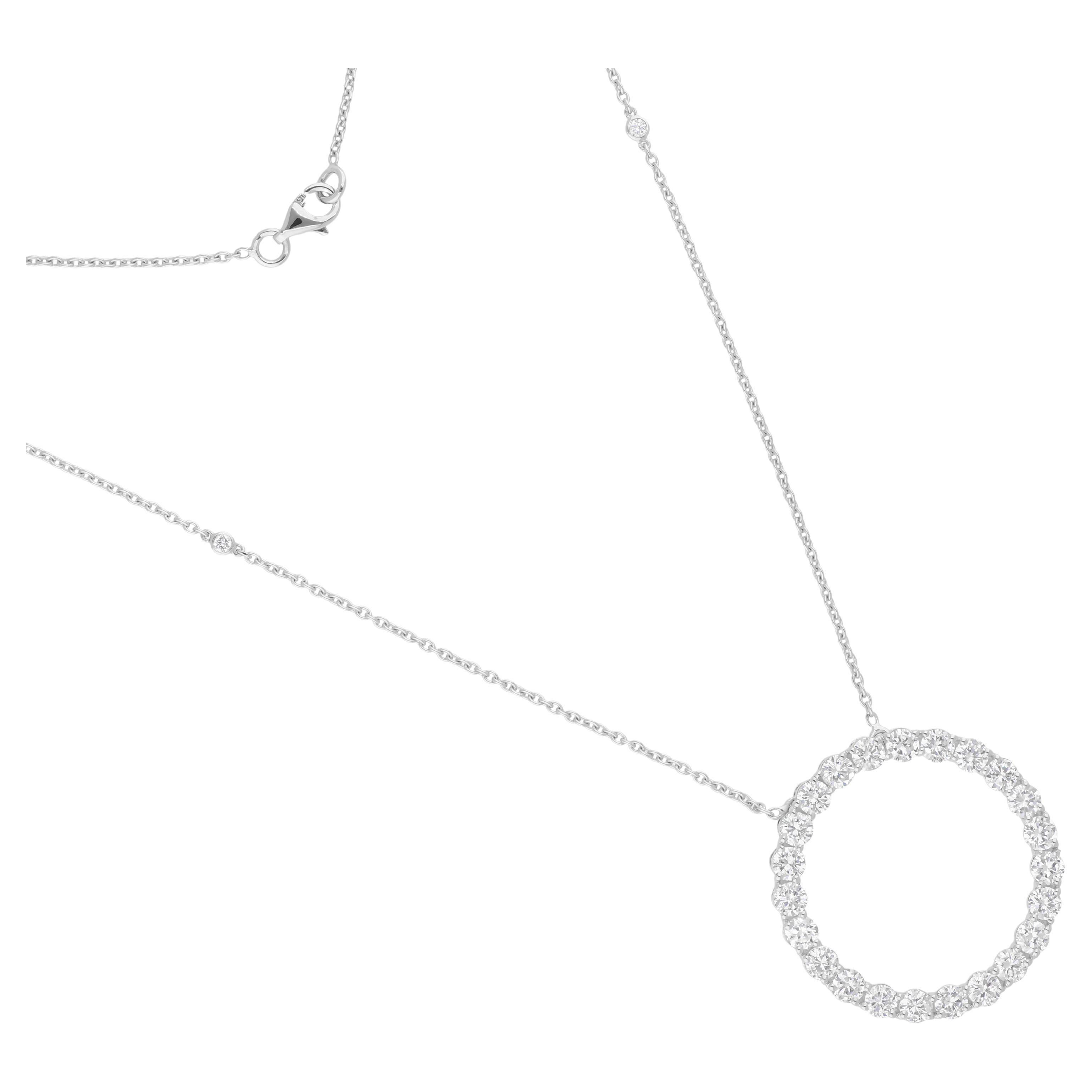 Natürlicher 3.56Ct Diamant Kreis des Lebens Anhänger Kette Halskette 18 Karat Weißgold im Angebot