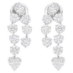 Orecchini pendenti con diamanti multipli naturali da 3,61 carati SI/H Oro bianco 18 carati