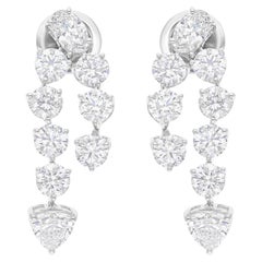 Natürliche natürliche 3,61 Karat SI/H Multi Diamant-Ohrringe 18 Karat Weißgold feine Ohrhänger