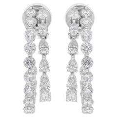 Natürliche 3,66 Karat SI/H Birnenschliff Diamant-Ohrringe im Brillantschliff 18k Weißgold