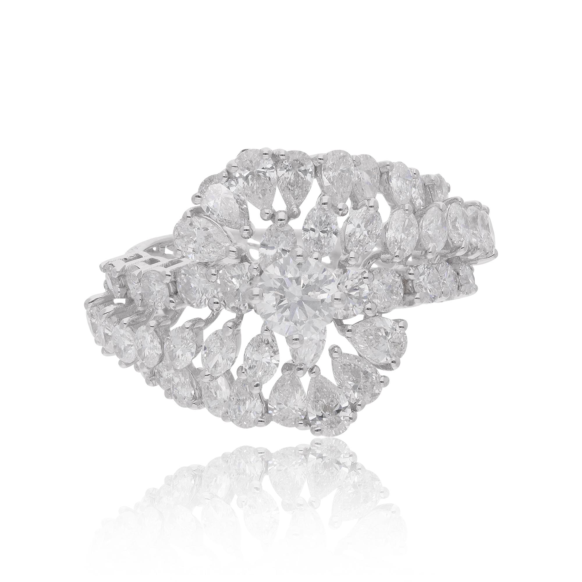 in vendita:  Anello con diamante naturale da 3,77 carati in oro bianco 18 carati, fatto a mano e di alta gioielleria 6