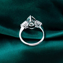Natural 3.81 Carat Multi Shape Diamond Ring 18 Karat White Gold Fine Jewelry