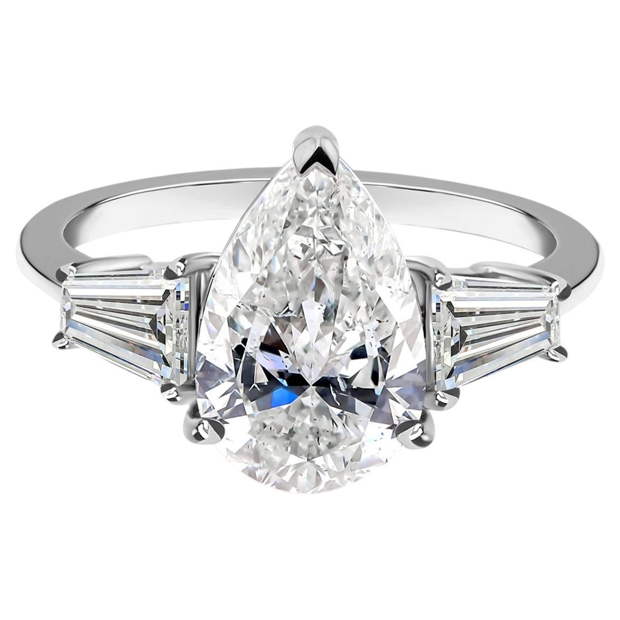 Natural 3.81 Carat Multi Shape Diamond Ring 18 Karat White Gold Fine Jewelry