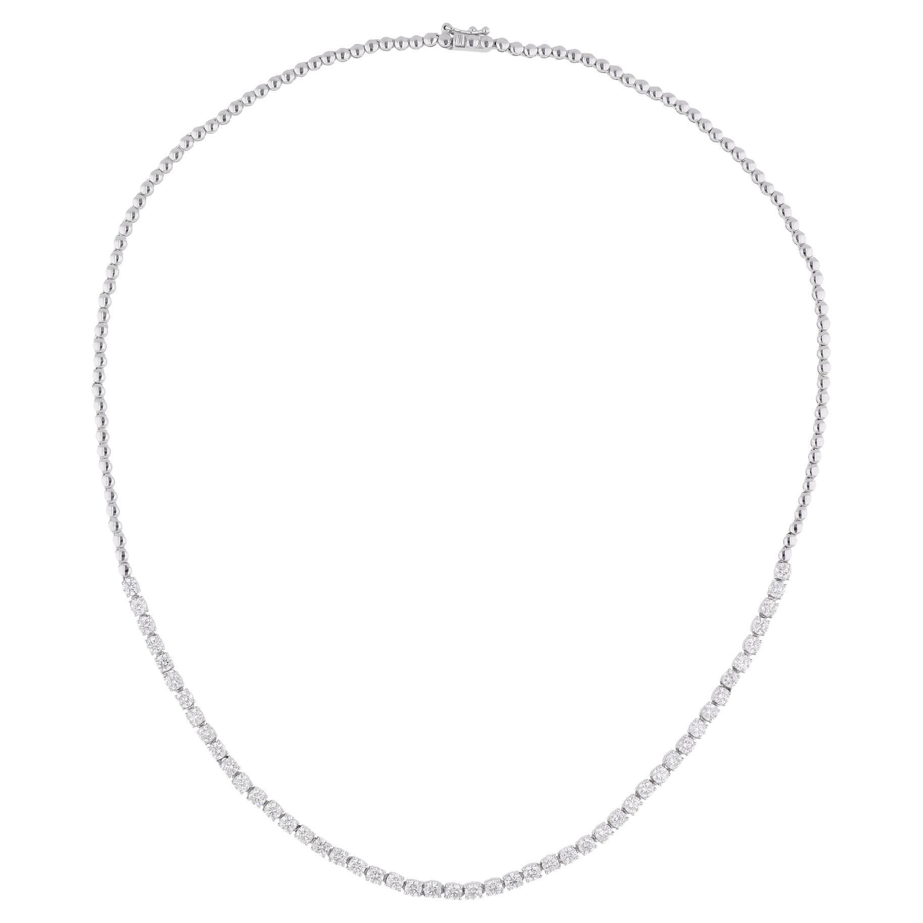 Collana a catena con diamanti naturali da 3,81 carati SI/H in oro bianco 14 carati Gioielli di pregio