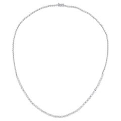 Collana a catena con diamanti naturali da 3,81 carati SI/H in oro bianco 14 carati Gioielli di pregio