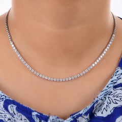 Natural 3.81 Carat SI/H Diamond Chain Necklace 18 Karat White Gold Fine Jewelry