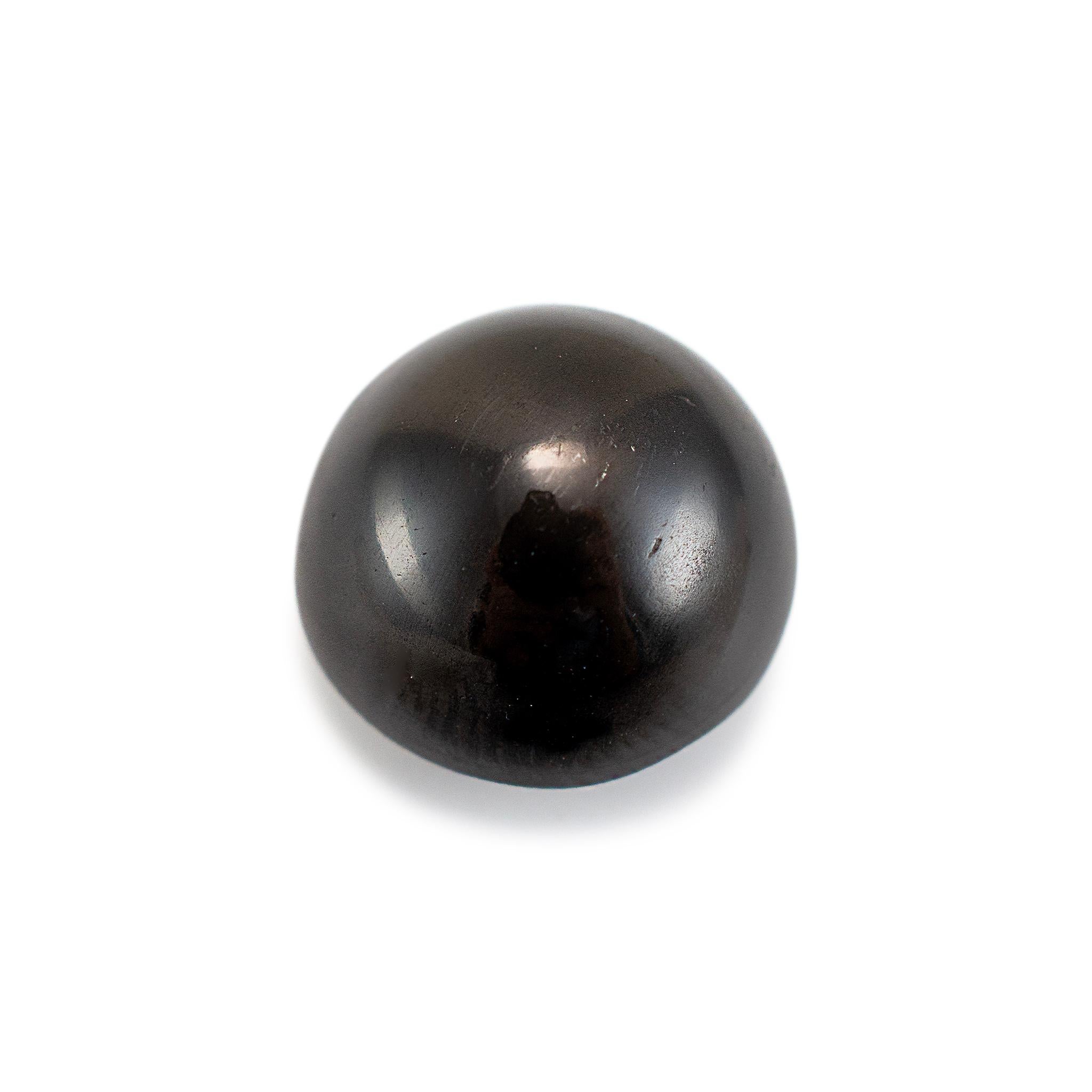 Taglio rotondo Nature 38,51ct taglio cabochon rotondo coppia di zaffiri neri Star Gemma sciolta in vendita