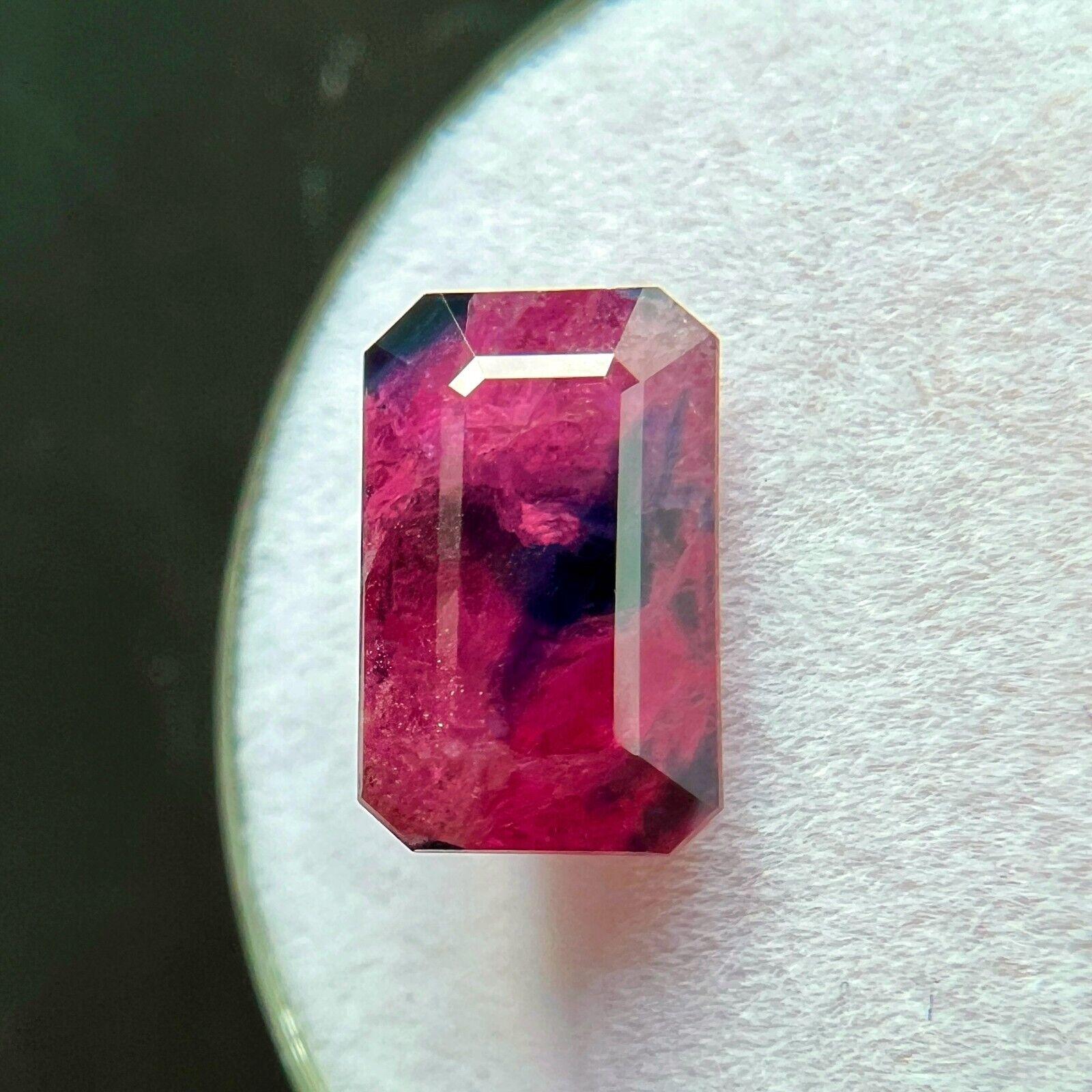 Natürlicher 3,98ct Saphir & Rubin Winza Blau Rot Oktagon Selten Unbehandelt Einzigartiger Edelstein im Zustand „Neu“ in Birmingham, GB