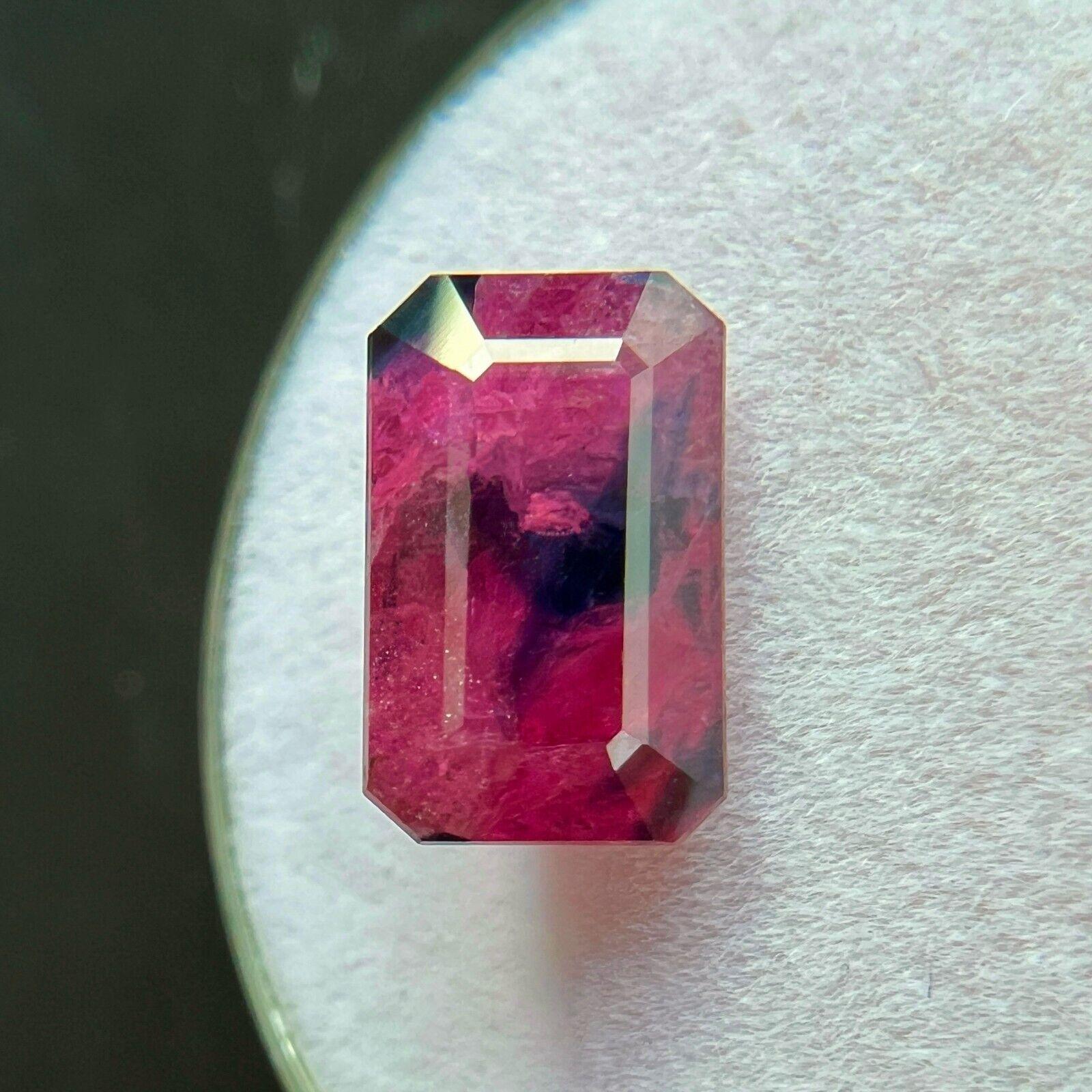 Natürlicher 3,98ct Saphir & Rubin Winza Blau Rot Oktagon Selten Unbehandelt Einzigartiger Edelstein für Damen oder Herren