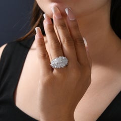 Natürlicher 3,99 Karat SI Reinheit HI Farbe Marquise Diamantring 18 Karat Weißgold