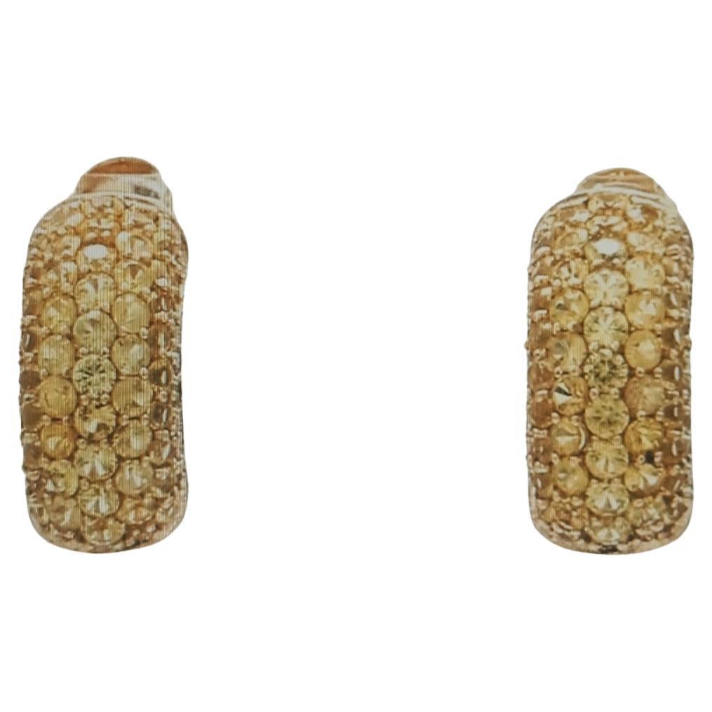 Pendiente de Zafiro Amarillo Natural de 3cts en Oro de 18k en venta