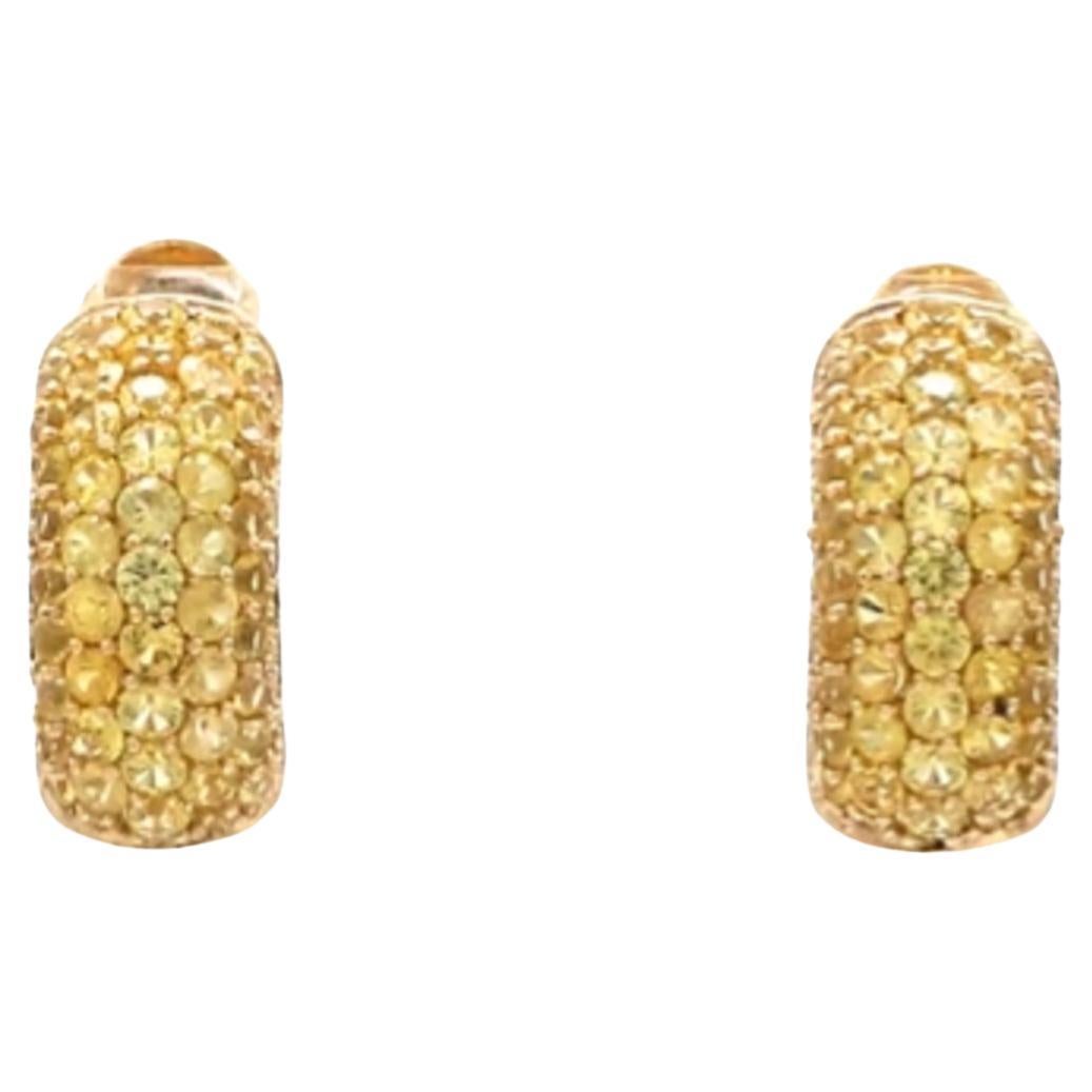 Natural 3-4ct Yellow Sapphire Stud Earrings in 18K Gold