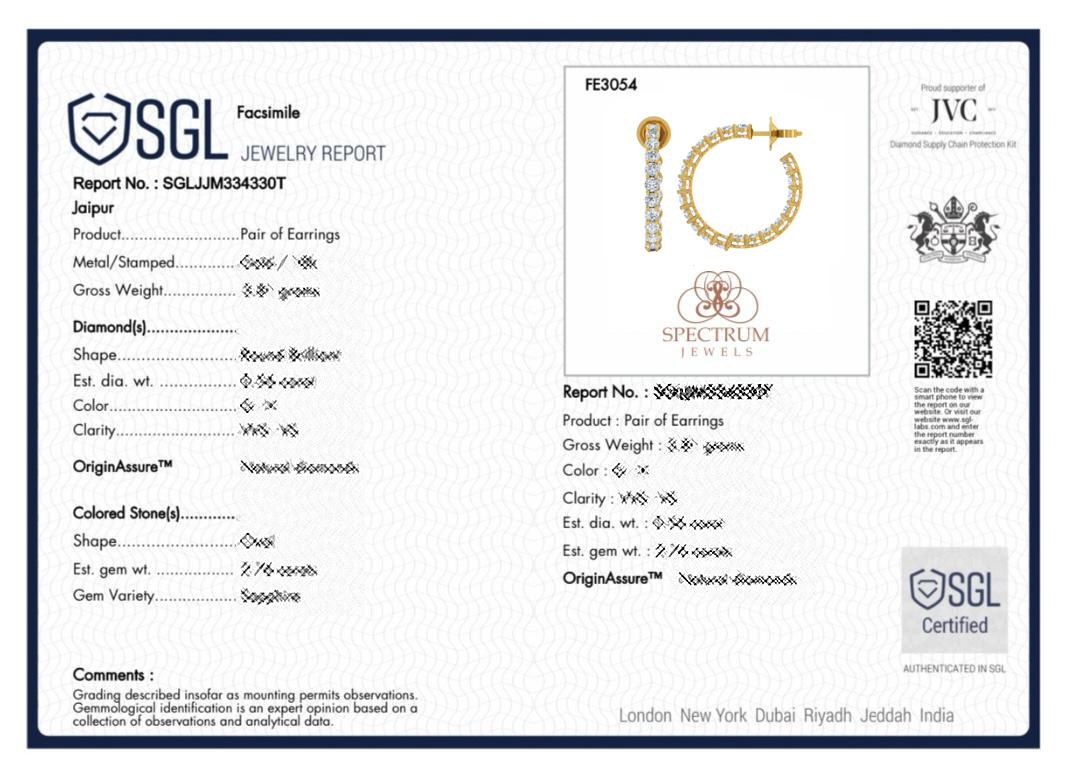 Natural 4 Carat SI Clarity HI Color Diamond Hoop Earrings 18 Karat Yellow Gold In New Condition For Sale In Diera, Dubai