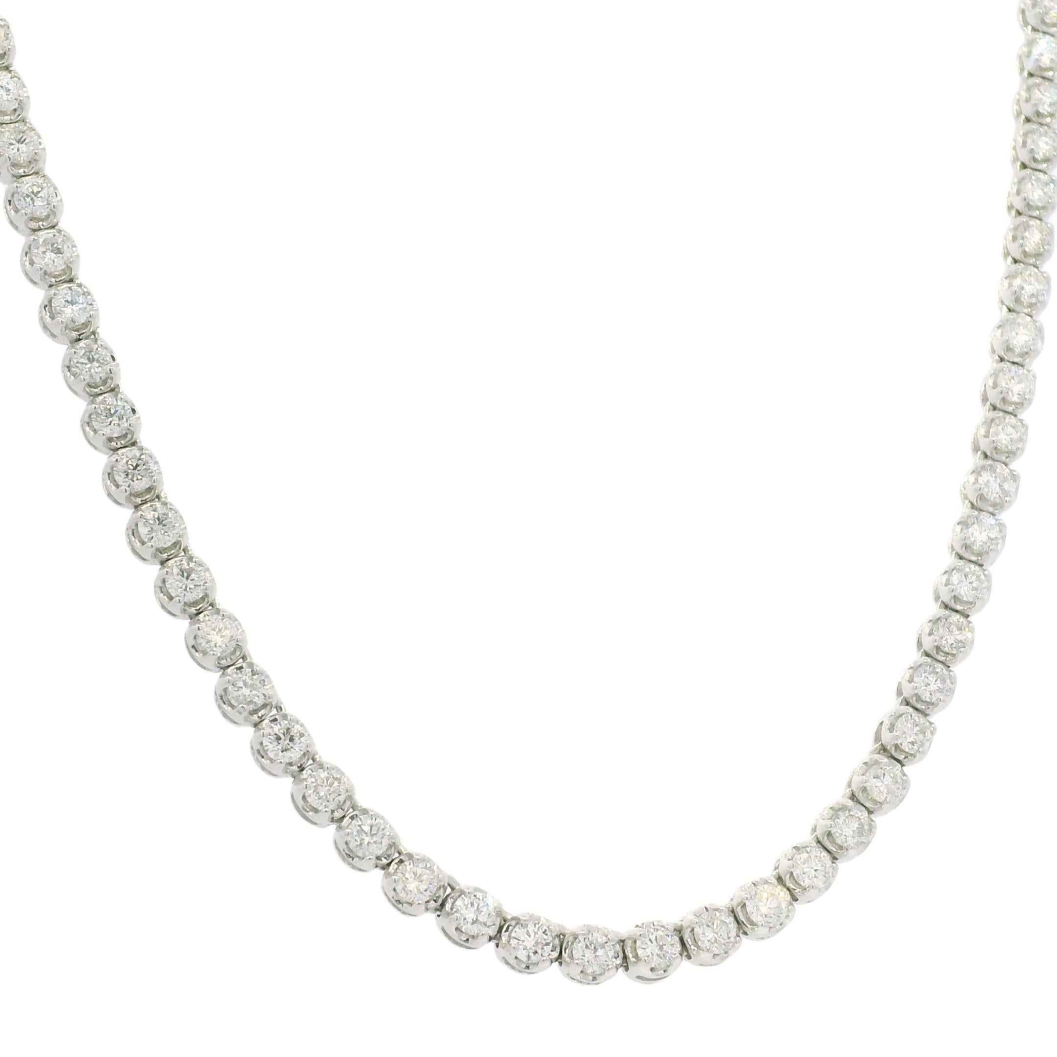 14k White Gold Natural 4.0 Carat Diamond Adjustable Tennis Necklace

This is a super cool adjustable necklace, that can be worn shorter or longer. 

Product: Natural Diamonds Tennis Necklace
Material: 14k White Gold
Diamond Details: There are