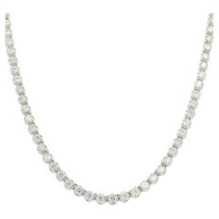Collier tennis réglable en or 14 carats avec diamants naturels de 4,0 carats