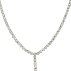 Nature 4,5 Carat Diamond Adjustable Lariat 14-Karat Tennis Necklace In magazzino