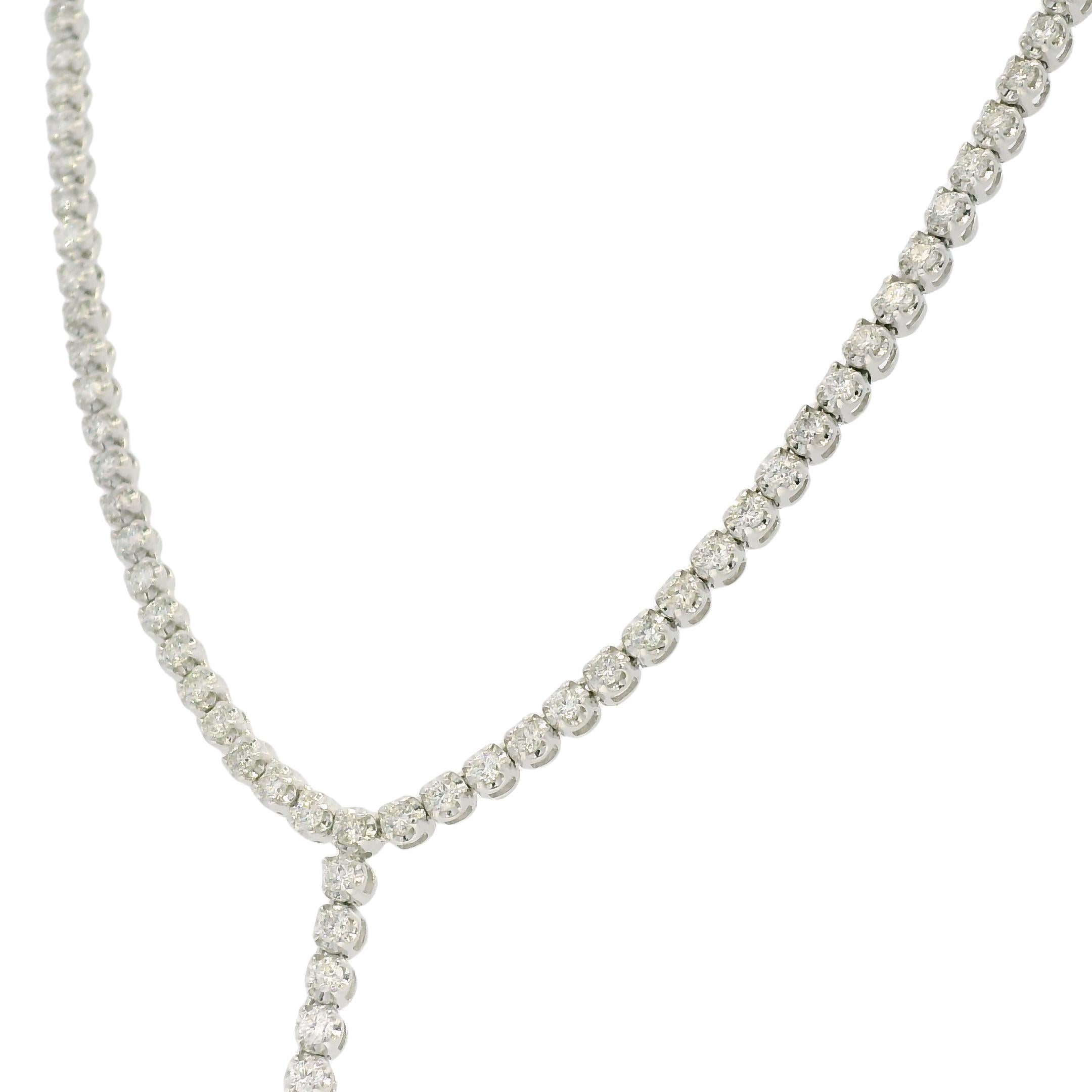Moderne Collier tennis réglable Lariat 14 carats avec diamants naturels de 4,0 carats en vente