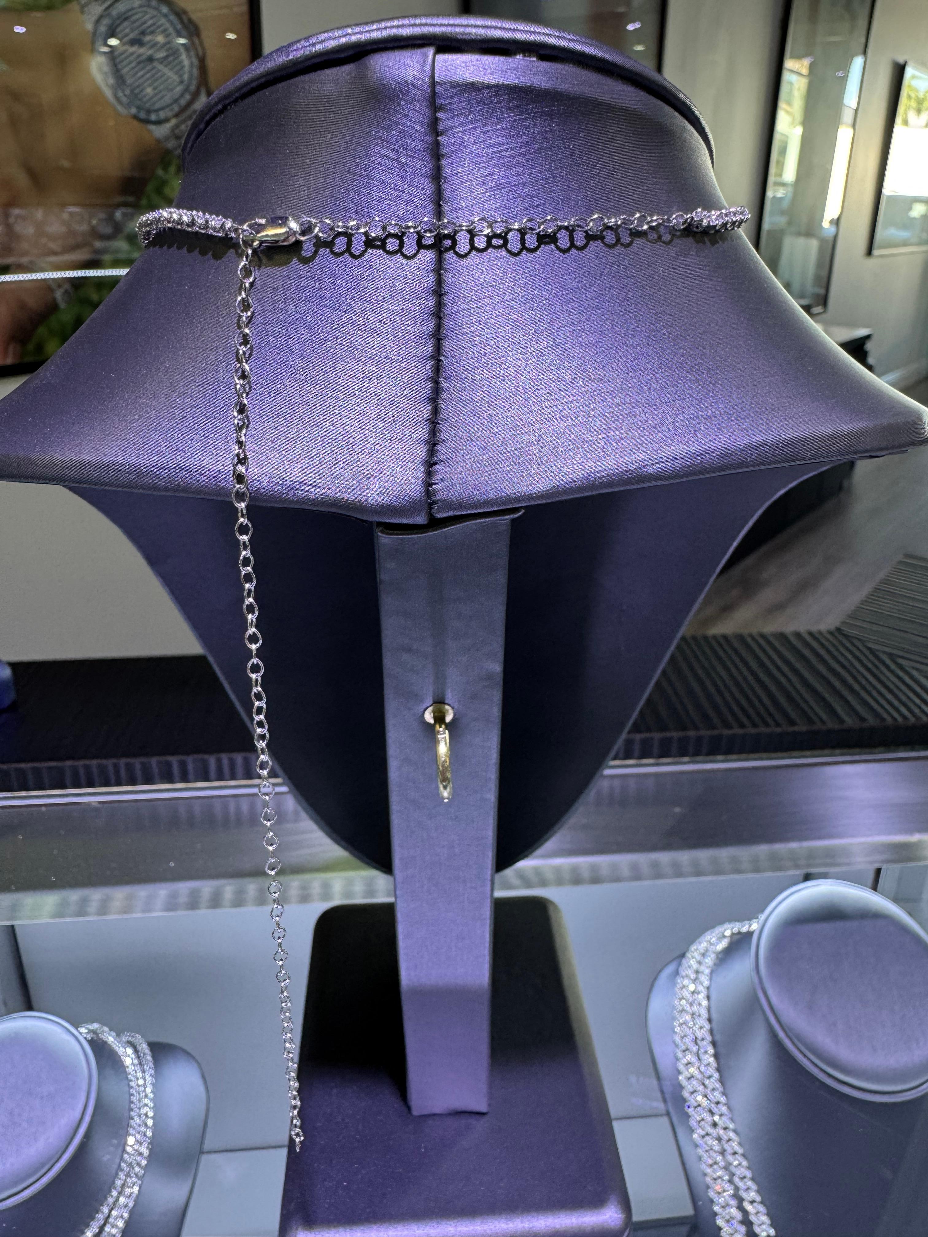 Collier tennis réglable Lariat 14 carats avec diamants naturels de 4,0 carats Neuf - En vente à Boca Raton, FL