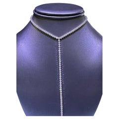 Verstellbare Lariat 14-Karat Tennis-Halskette mit natürlichem 4,0 Karat Diamanten, auf Lager