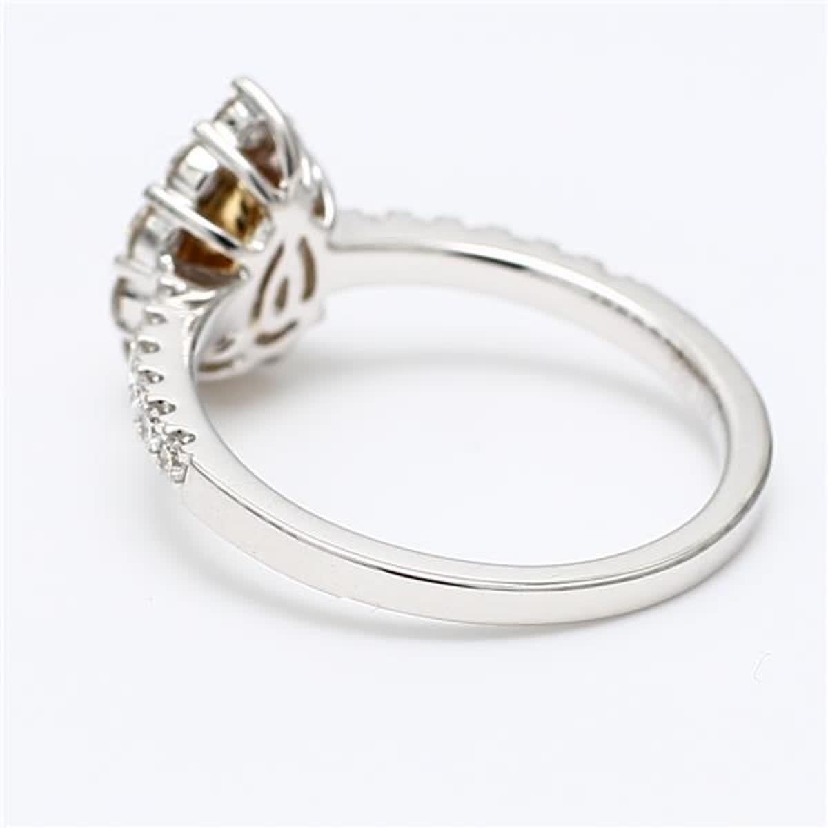 Contemporary Natural Yellow Pear and White Diamond .98 Carat TW White Gold Cocktail Ring For Sale