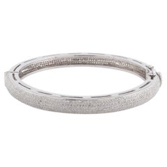 Natural 4.00 Carat Diamond Pave Bangle Bracelet Silver Handmade Fine Jewelry