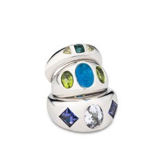 Weißgoldring mit natürlichem 4,02 Karat natürlichem weißem Saphir Tansanit