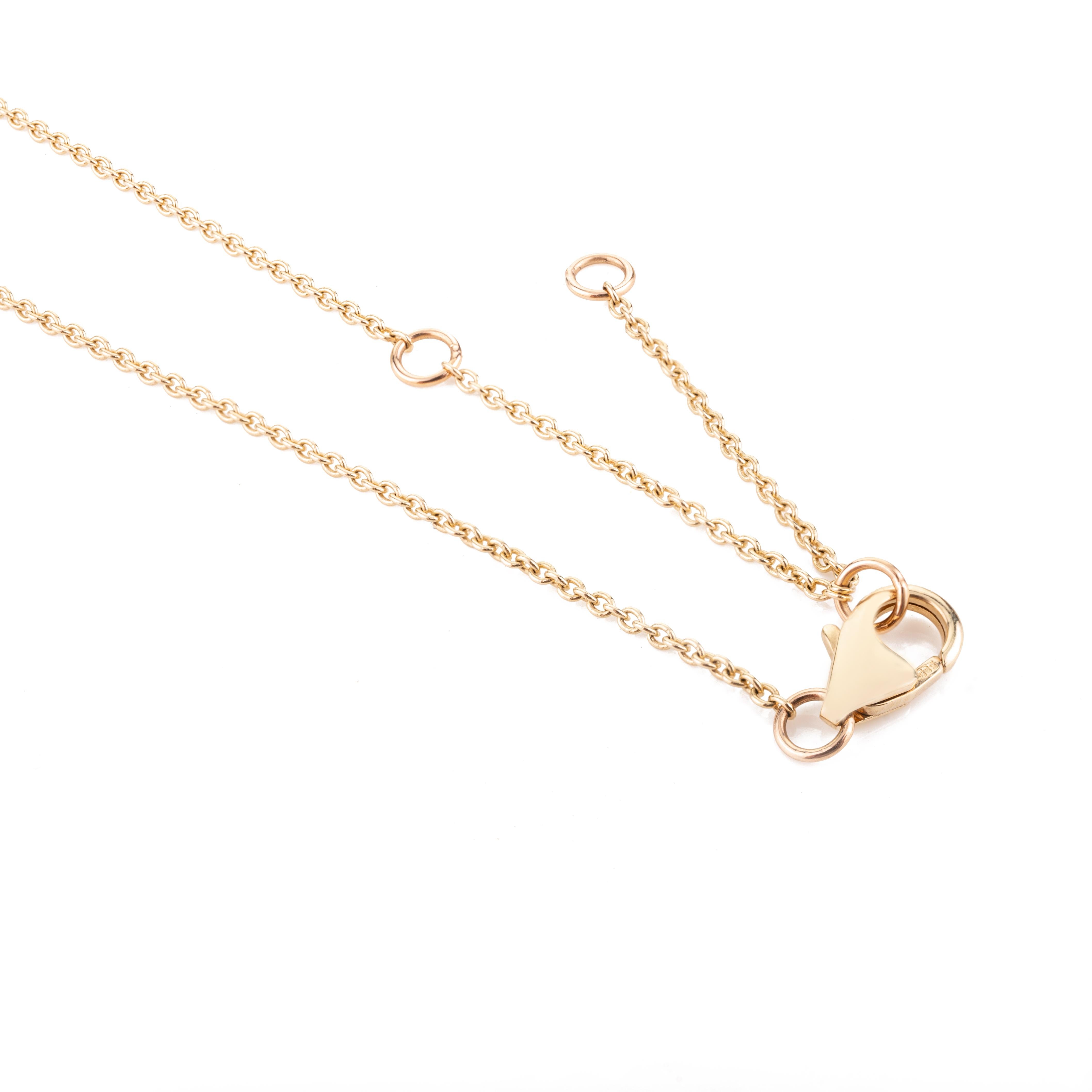 Collier de chaîne en or jaune 14k avec émeraude octogonale naturelle de 4,06 carats en vente 1