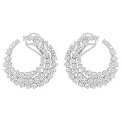 Orecchini di diamanti naturali da 4,10 carati SI/H taglio brillante rotondo in oro bianco 18 carati