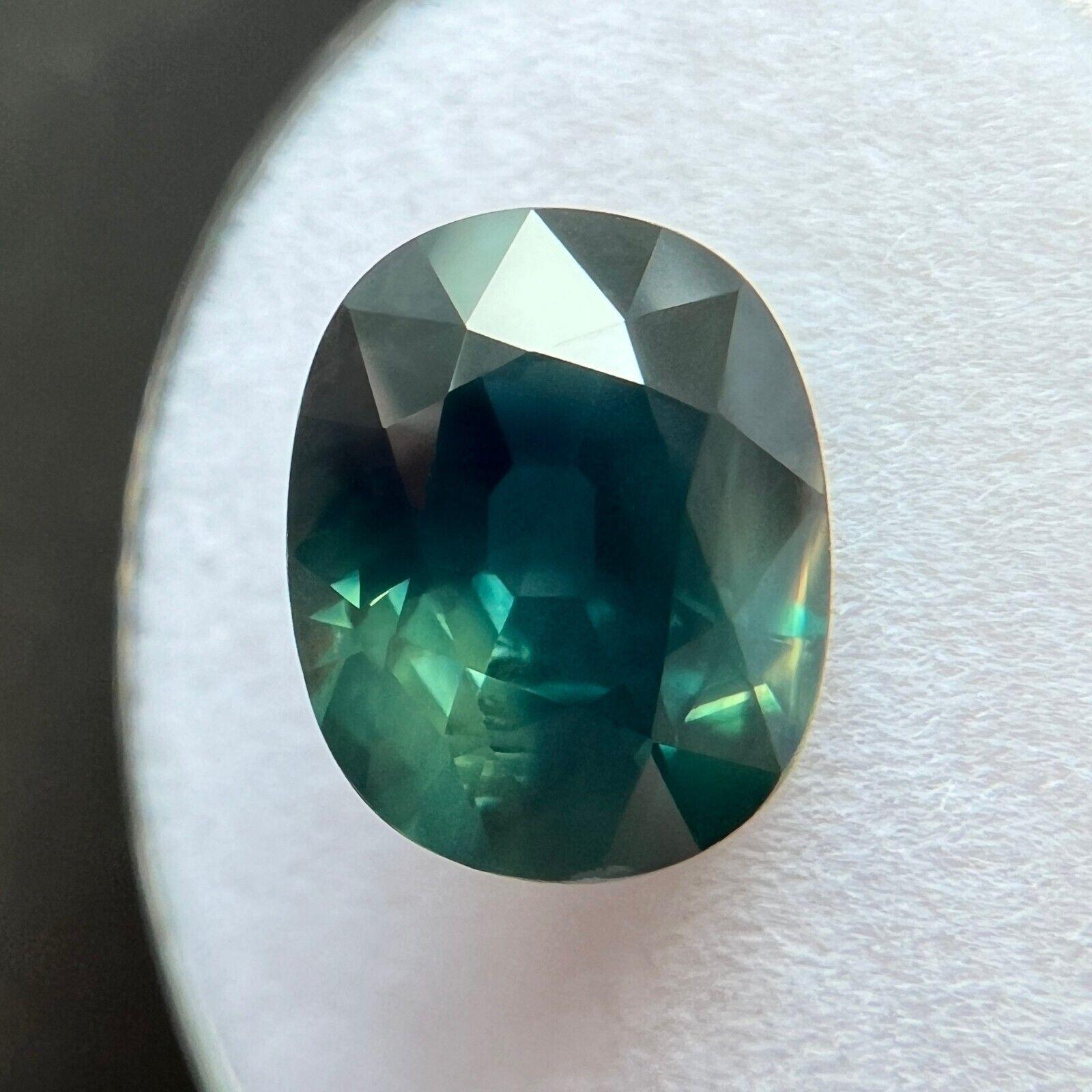 Natural 4.11Ct Deep Blue Green Sapphire Oval Loose Gemstone 10.6X8.3Mm In New Condition For Sale In Birmingham, GB