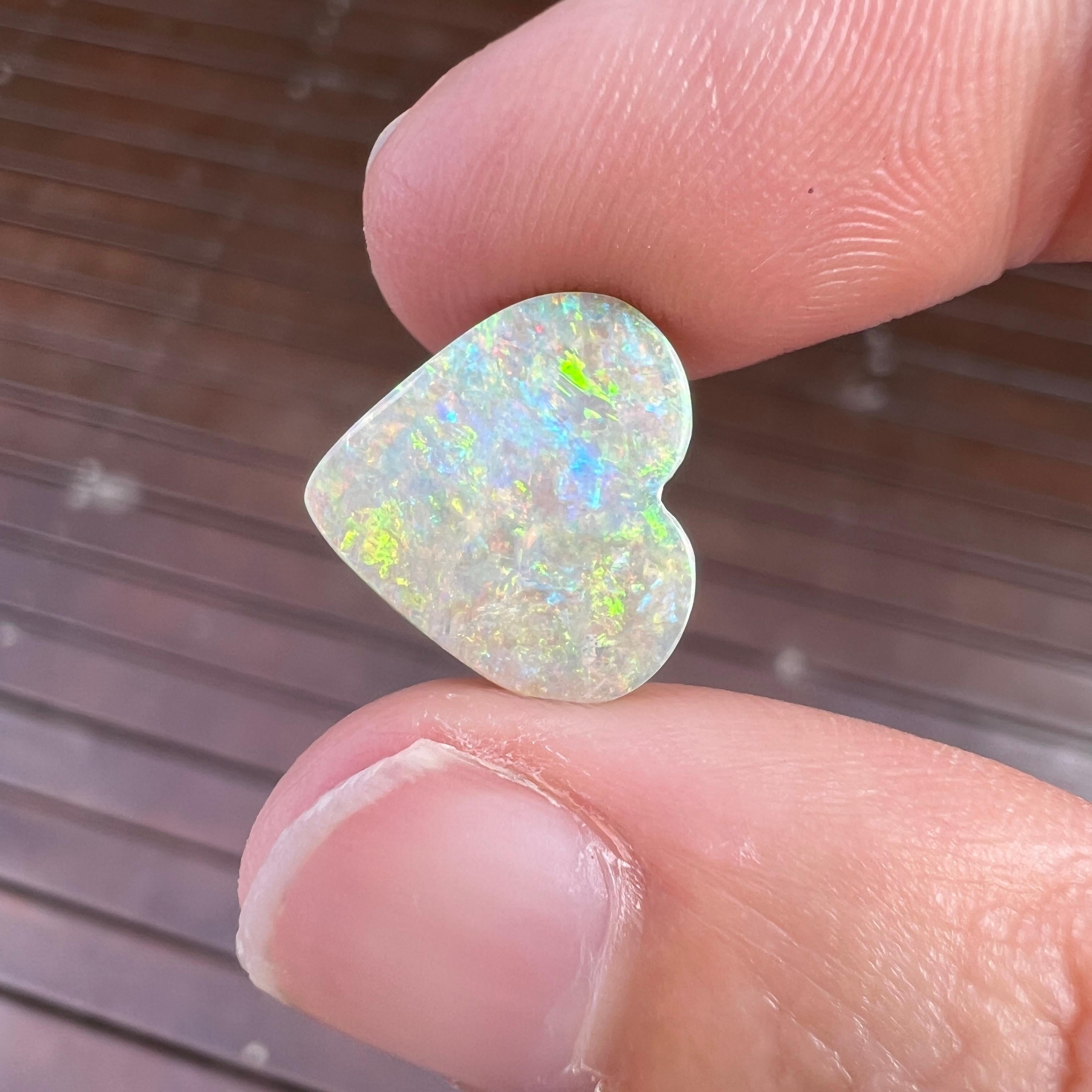 Women's Natural 4.14 Ct Australian heart boulder opal mined by Sue Cooper For Sale
