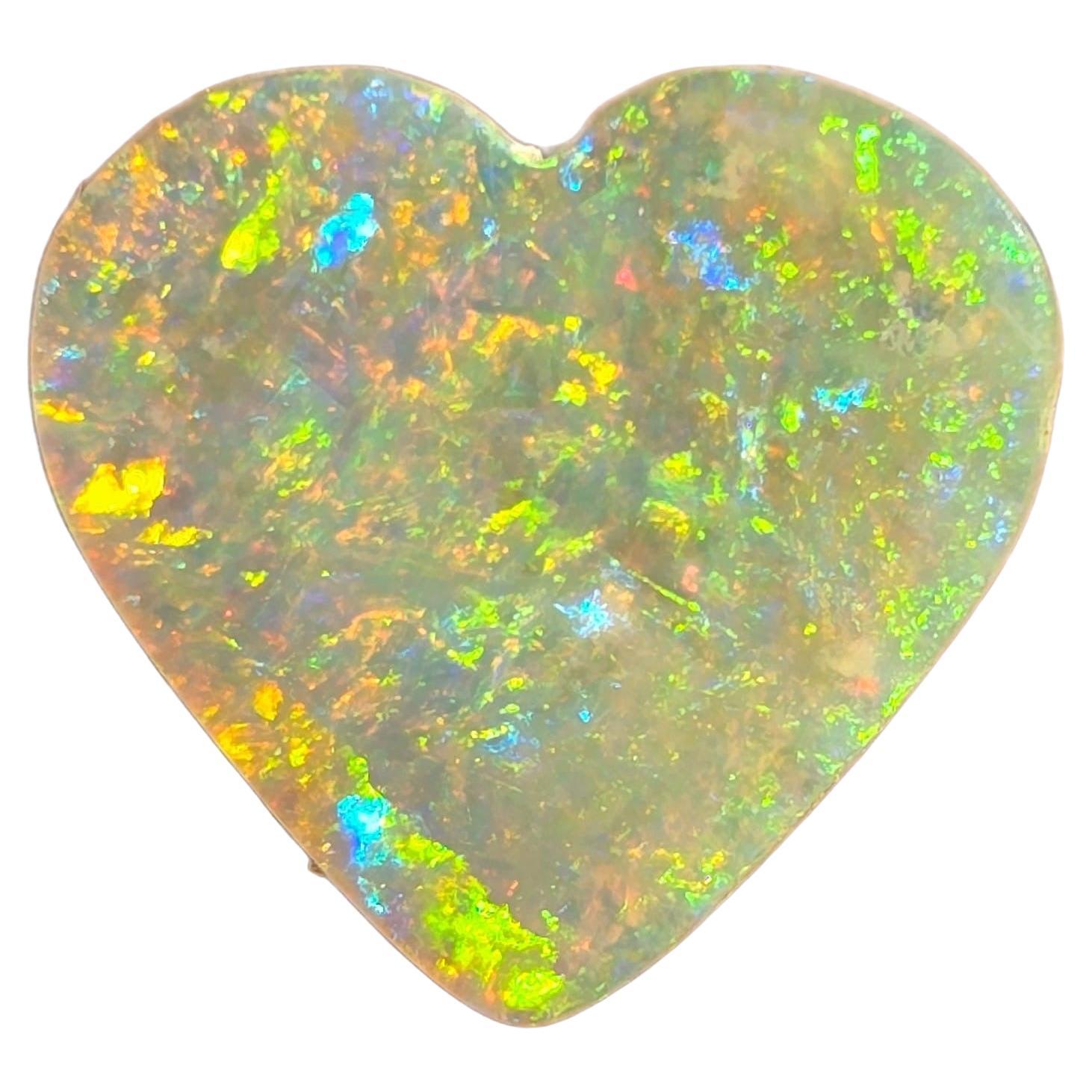Natural 4.14 Ct Australian heart boulder opal mined by Sue Cooper For Sale