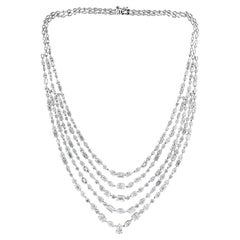 Natürliche 42 Karat SI/H Mixed Shape Diamant-Halskette 18 Karat Weißgold-Schmuck