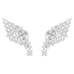 Natürliche 4,20 Karat SI/H Birnenförmige runde Diamant-Ohrringe 18 Karat Weißgold Schmuckschmuck