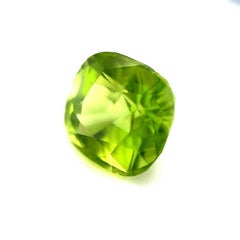 Natural 4.20ct Vivid Green Peridot Cushion Cut Loose Gem