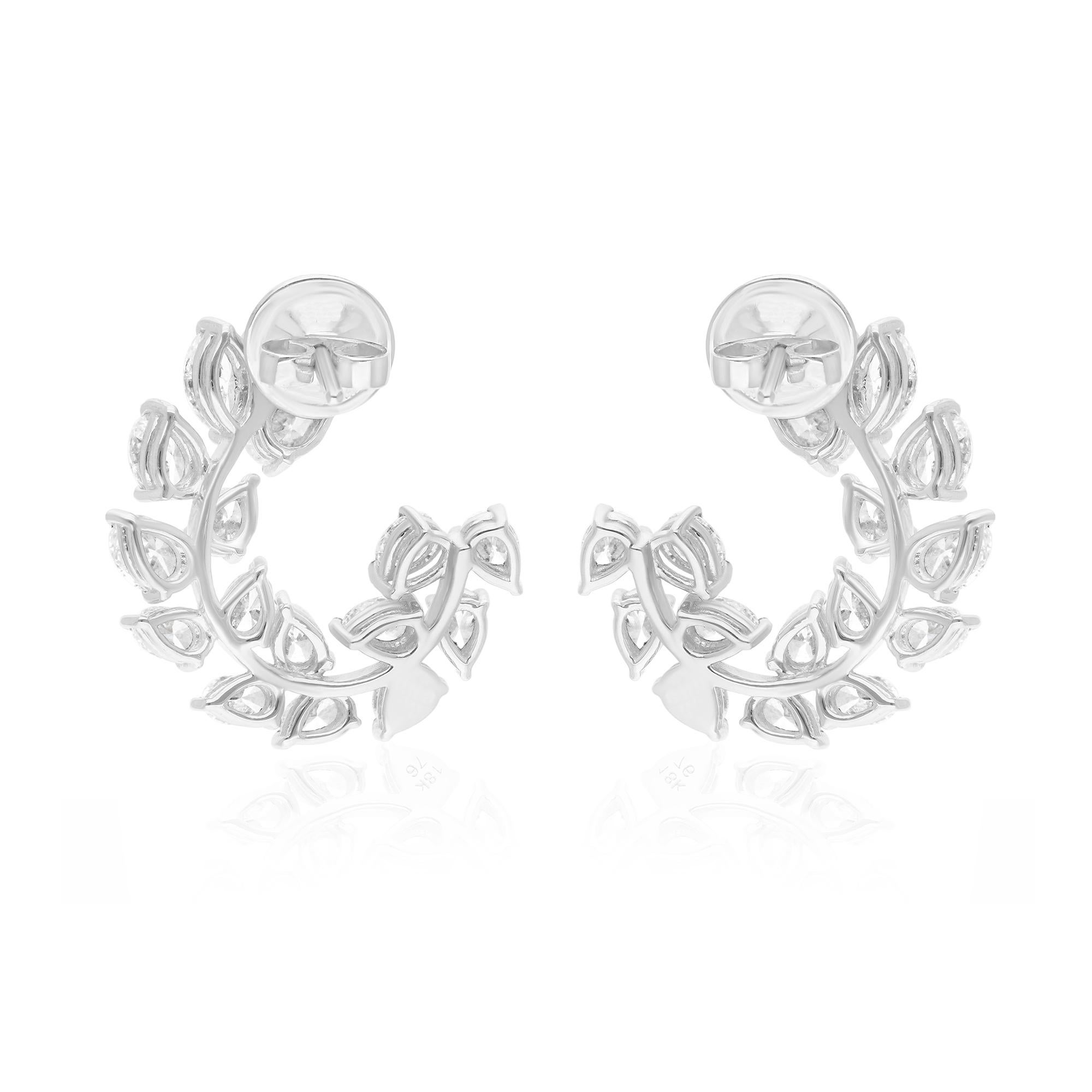 Oval Cut Natural 4.25 Carat SI/H Oval Brilliant Cut Diamond Earrings 14 Karat White Gold For Sale