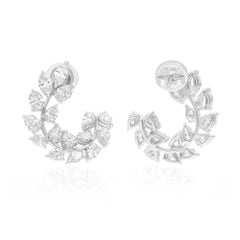 Natural 4.25 Carat SI/H Oval Brilliant Cut Diamond Earrings 18 Karat White Gold