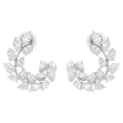 Orecchini con diamanti naturali da 4,25 carati SI/H taglio Brilliante Ovale in oro bianco 18 carati