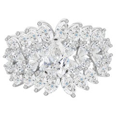 Natural 4.26 Carat SI Clarity HI Color Diamond Ring 18 Karat White Gold Jewelry