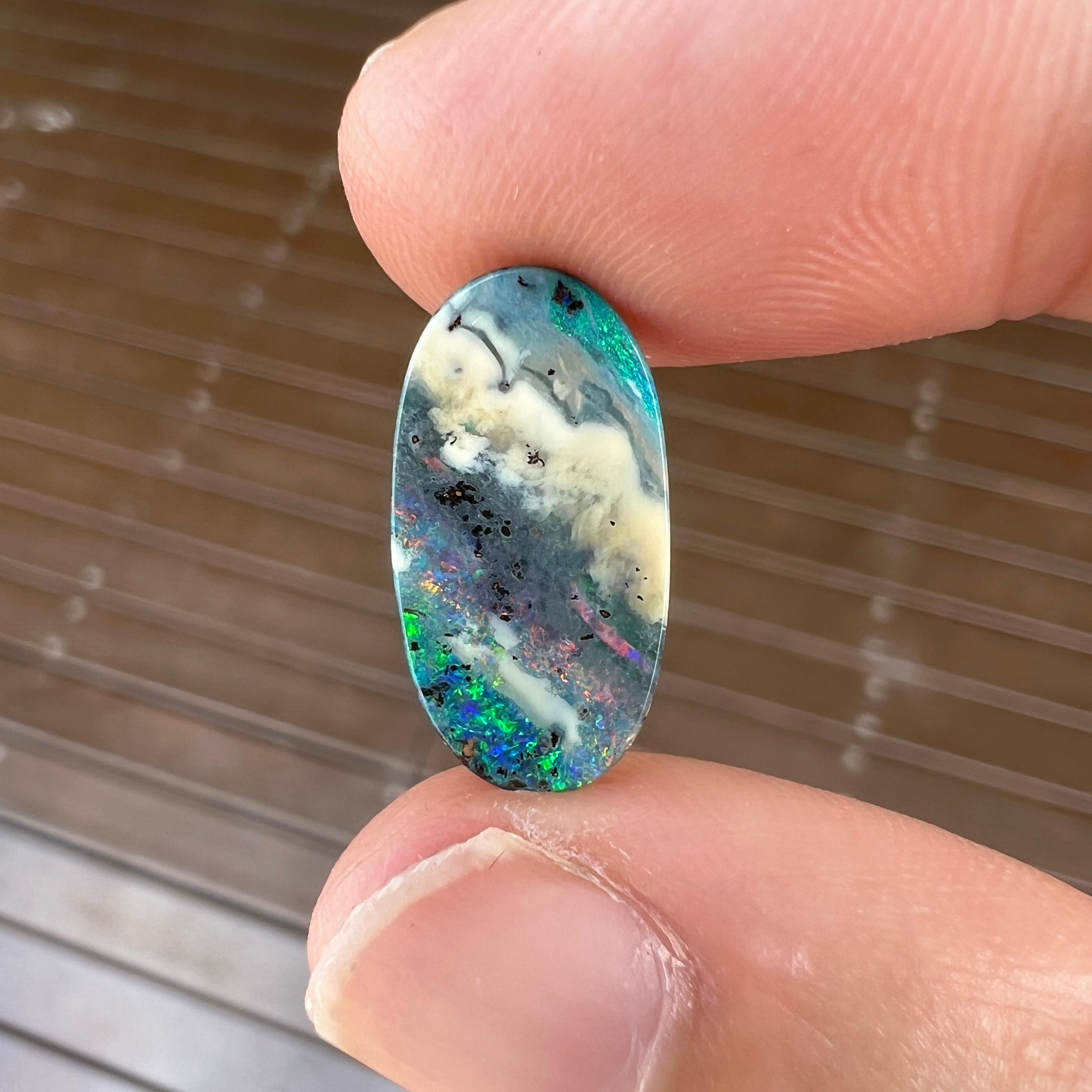 Natural 4.26 Ct Australian boulder opal mined by Sue Cooper In New Condition For Sale In BELCONNEN, ACT