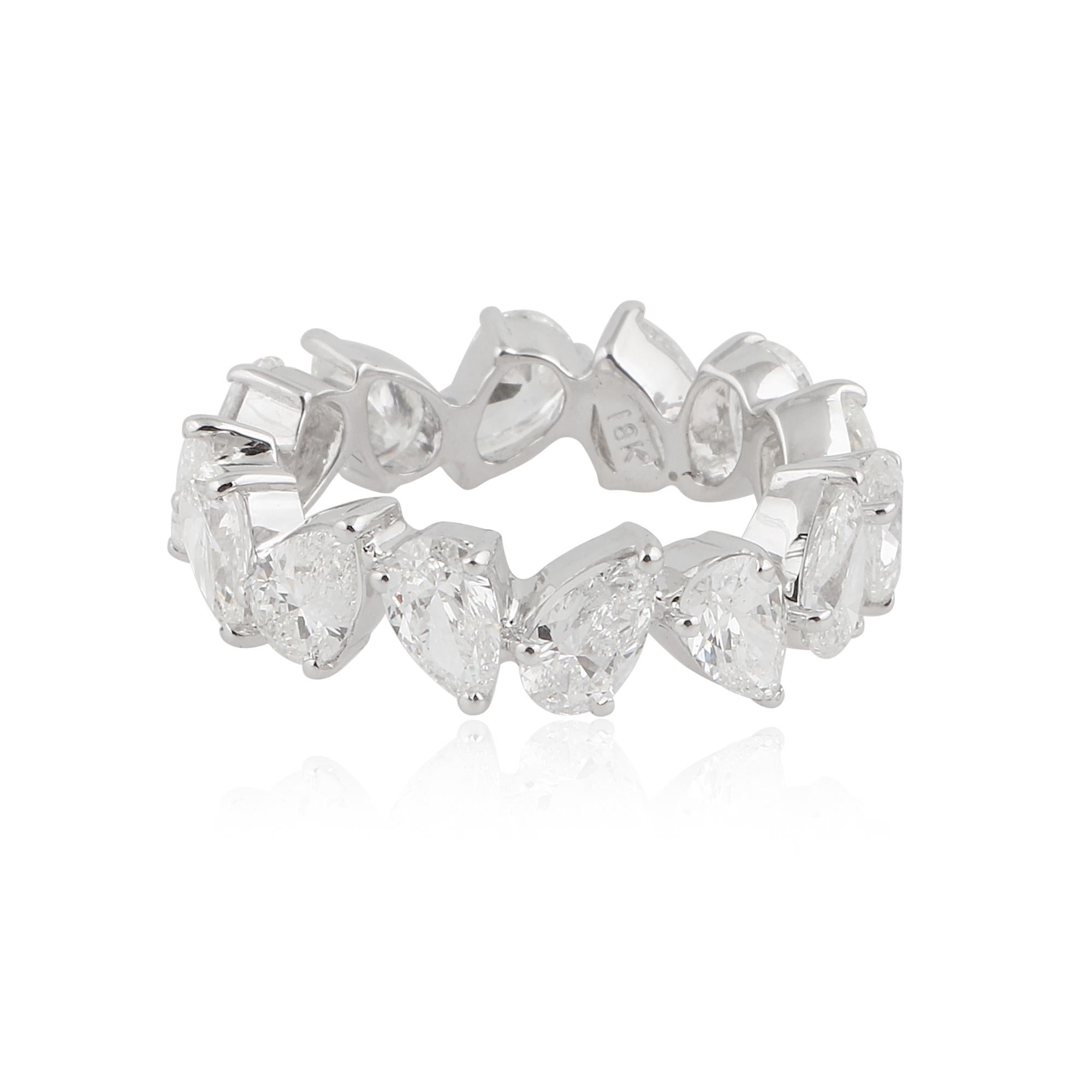 Anillo de diamantes naturales talla pera brillante SI/H de 4,32 quilates Joyas de oro blanco de 18k en Nuevo estado para la venta en Diera, Dubai