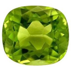Natural 4.36ct Vivid Green Peridot Cushion Cut Loose Gem 13.4x7.7mm