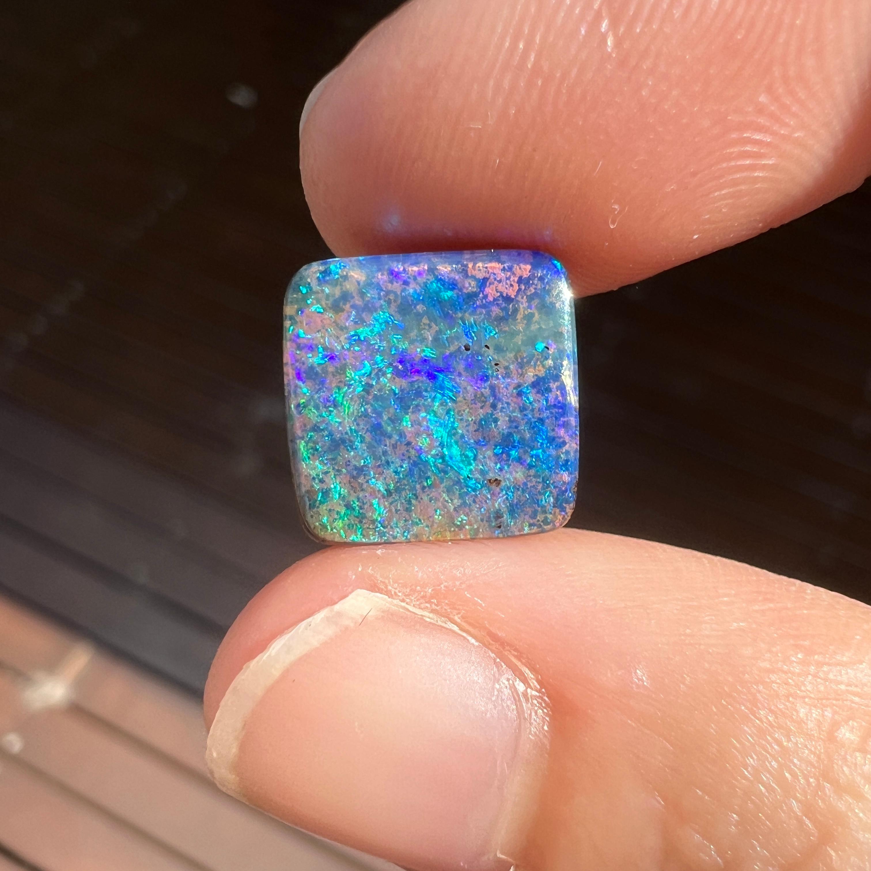 Natural 4.38 Ct Australian boulder opal mined by Sue Cooper For Sale 5