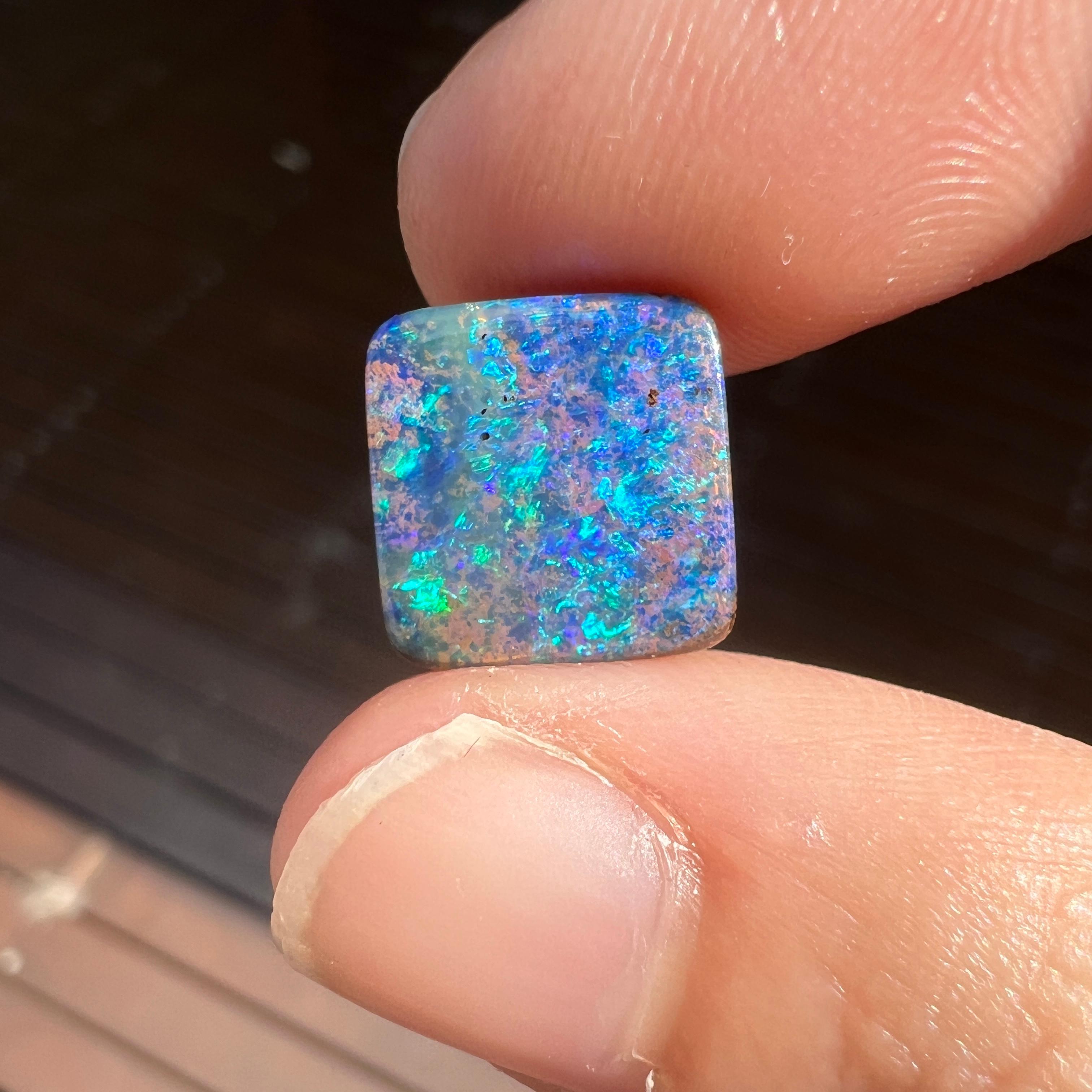 Natural 4.38 Ct Australian boulder opal mined by Sue Cooper For Sale 6