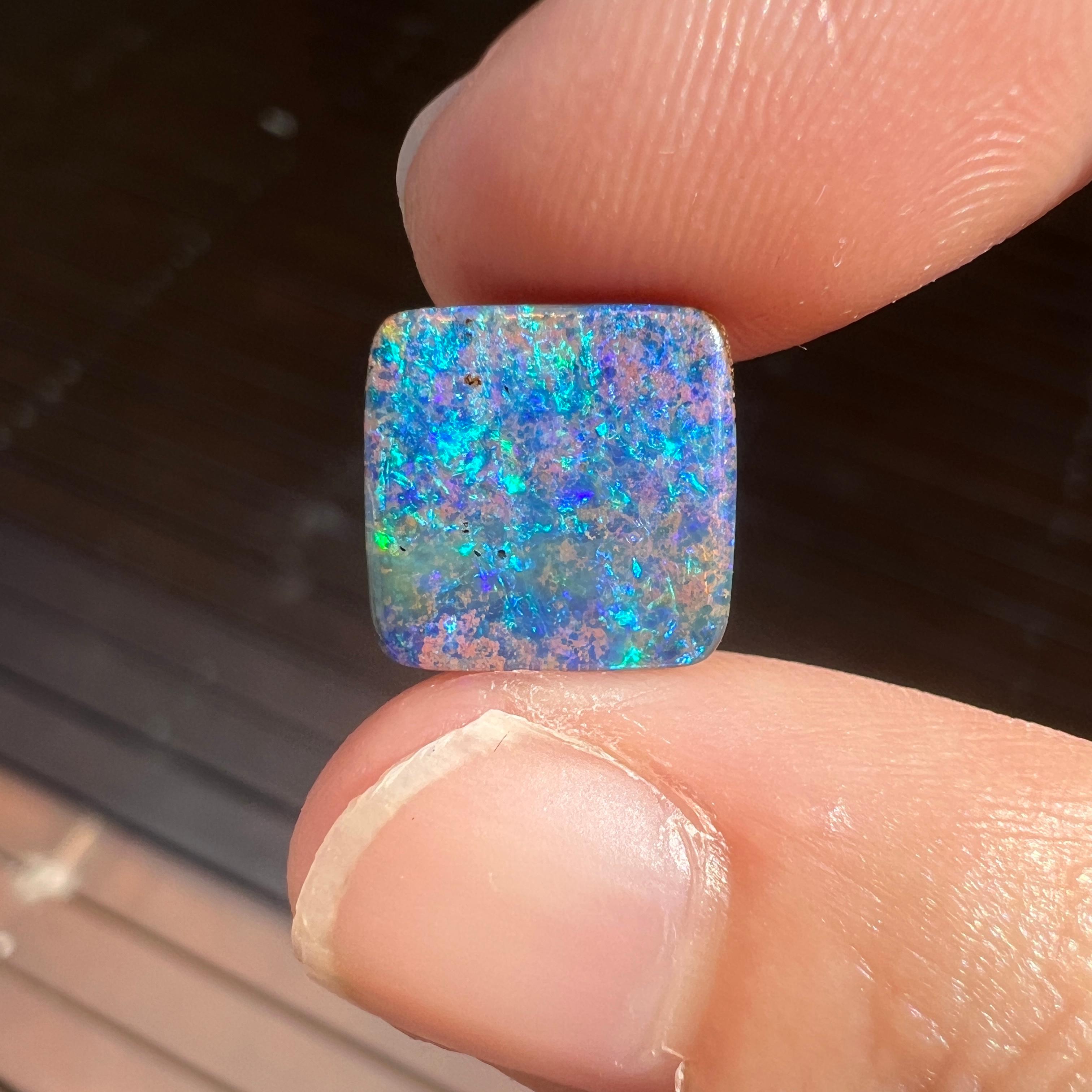 Natural 4.38 Ct Australian boulder opal mined by Sue Cooper For Sale 7