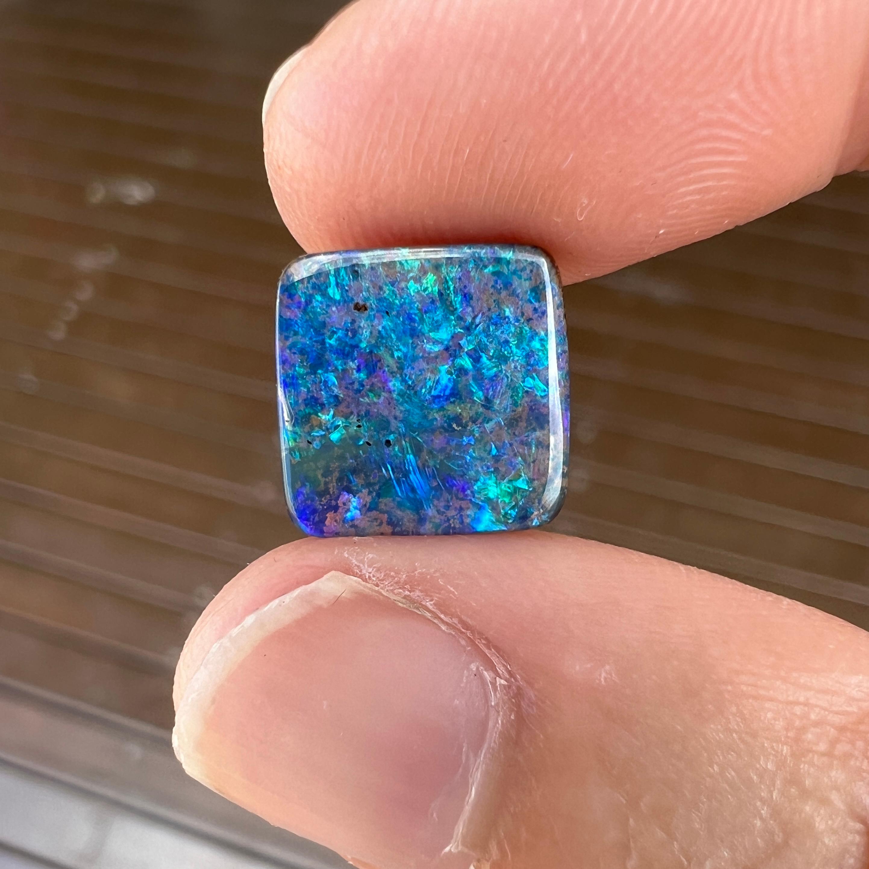 Natural 4.38 Ct Australian boulder opal mined by Sue Cooper For Sale 1