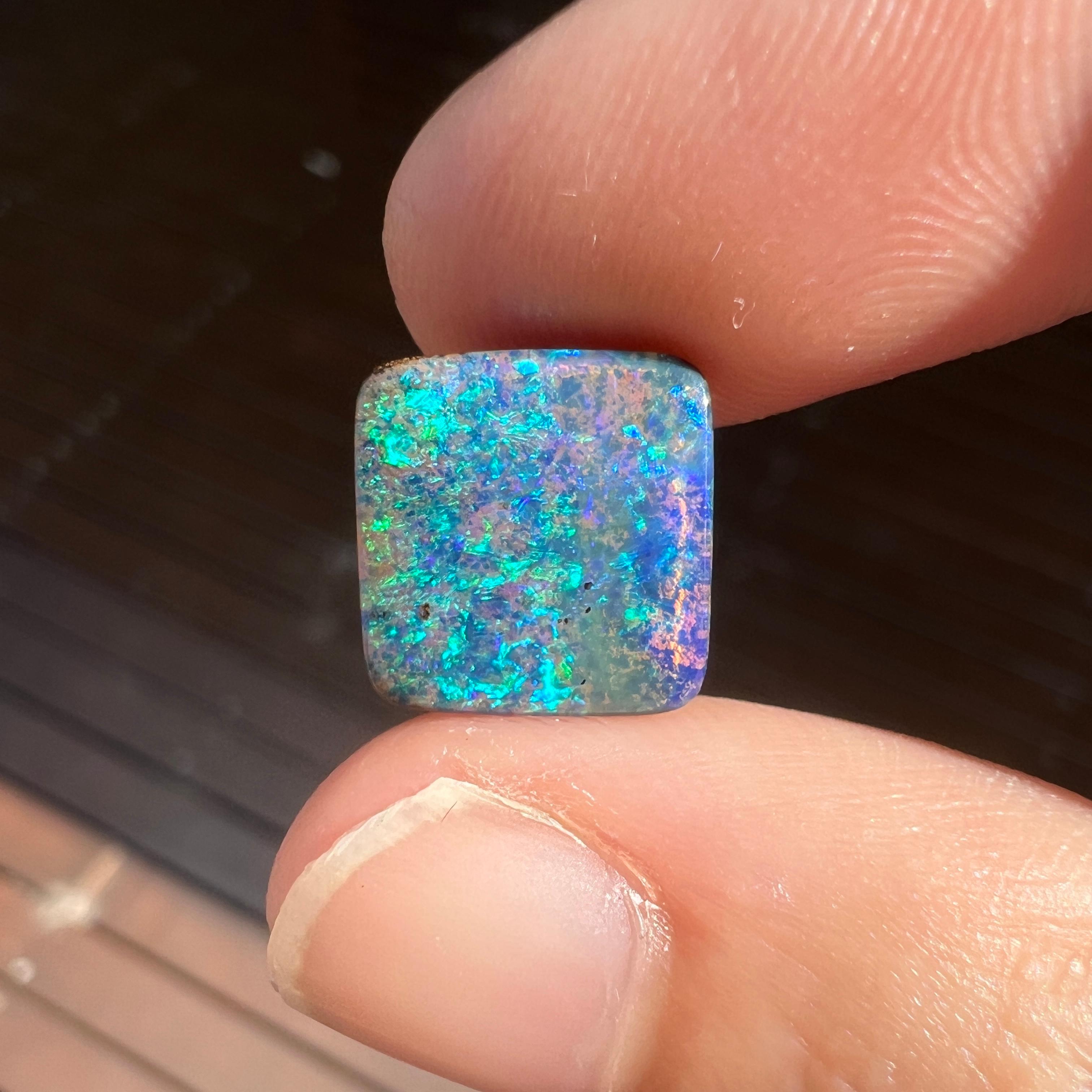 Natural 4.38 Ct Australian boulder opal mined by Sue Cooper For Sale 4