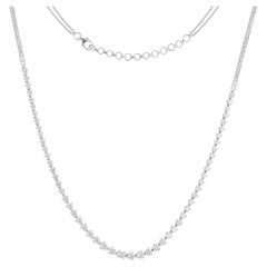 Collar de diamantes naturales talla brillante redonda SI/H de 4,47 quilates y 14 quilates de oro blanco
