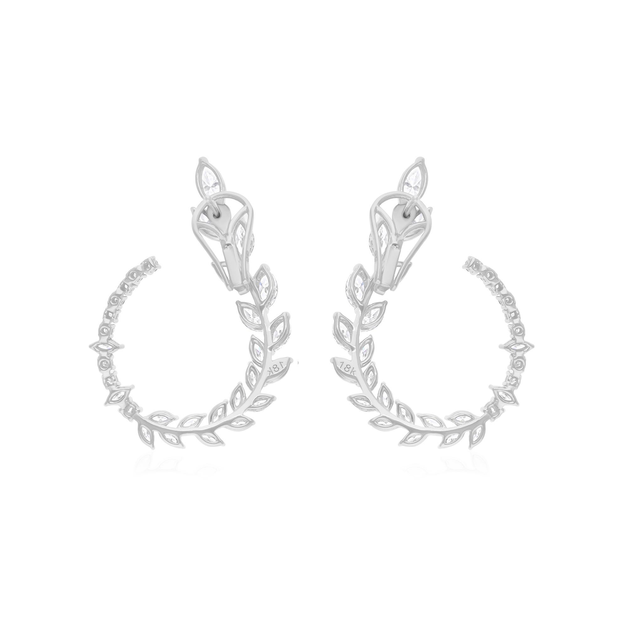 Orecchini di diamanti marquise naturali da 4,49 carati SI/H Gioielli in oro bianco 14 carati In condizioni Nuovo in vendita a Diera, Dubai
